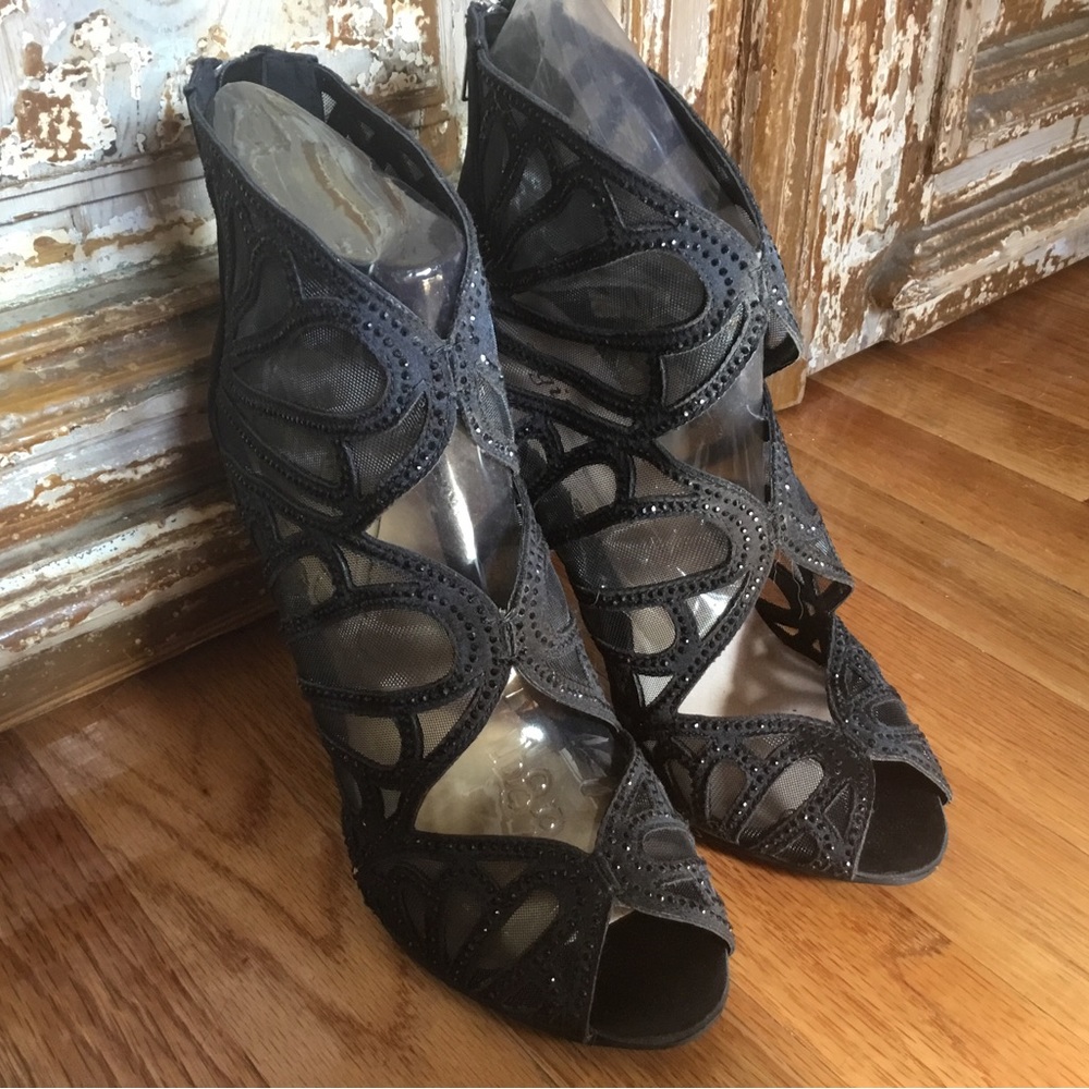 Black Rhinestone Booties - image 2